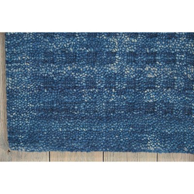 Handwoven Navy Wool Rectangular 8' x 10' Area Rug