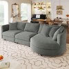 Triplet of Indoor Plush Combination Sofas with Three Accent Pillows and a Curved Seating Area, Ideal for Living Rooms, Studies, and Apartments - 2 of 4