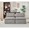 Airsurfer Black Modular Sofa, Soft Corduroy Fabric, Neck & Lumbar Pillows, 2-Seater Lounge Chair, for Reading or Living Room - 3 of 4