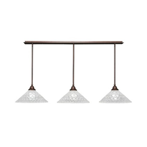 Toltec Lighting Stem 3 - Light Chandelier in  Bronze with 16" Italian Bubble Shade - image 1 of 1