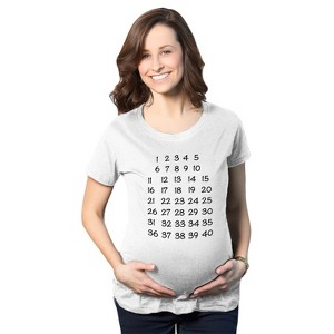 Maternity Calendar Countdown Pregnancy Tee Mark Off Baby Announcement T Shirt - Crazy Dog Maternity T Shirt - 1 of 4