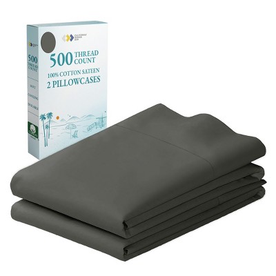 Luxury 500 Thread Count Pillowcase Set - 100% Cotton Sateen, Cool & Breathable by California Design Den