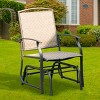 Costway Patio Swing Single Glider Chair Rocking Seating Steel Frame Garden Furni Brown - 4 of 4