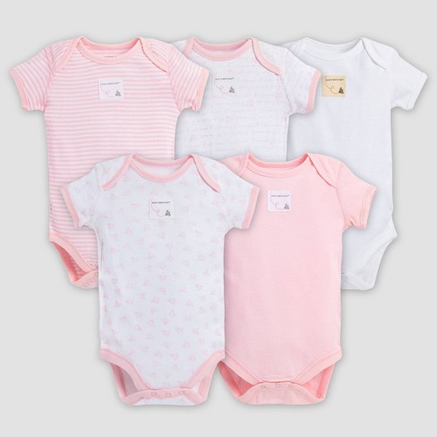 Burt's Bees Baby® Organic Cotton 5pk Short Sleeve Bodysuit Set - :