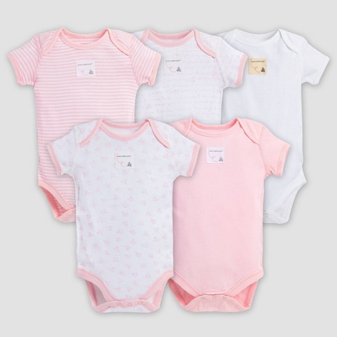 Burt's Bees Baby® Girls' Organic Cotton 5pk Bodysuit Set - Blossom Preemie