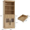 70" Tall Kitchen Pantry Cabinet with Glass Doors & Drawer - Versatile Storage for Living Room, Office, Dining Room, and Entryway - 2 of 4