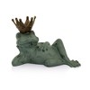 SPI Home Lazy Frog Prince Bird Feeder – 11.5-Inch Cast Aluminum Garden Decor with Regal Frog Design and Feeding Bowl - 4 of 4