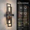 LamQee Black LED Wall Sconce Outdoor Large Modern Exterior Light Fixture Outside Lighting Sleek Dual Rectangle Indoor Light - 3 of 4