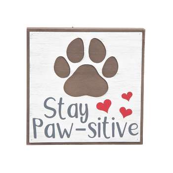 Gallerie II 7.87" x 7.87" Stay Paw-Sitive Wall Plaque Easter Decoratoin