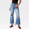 Womens Ripped Jeans Bootcut Raw Hem Denim Pants Frayed Ankle Denim Jeans Mid Rise Denim Trendy Casual Pants - 3 of 4