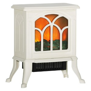 QingMoon Retro Electric Fireplace Stove, Freestanding Fireplace Heater with Realistic Flame and Overheating Protection for Living Room - 1 of 4