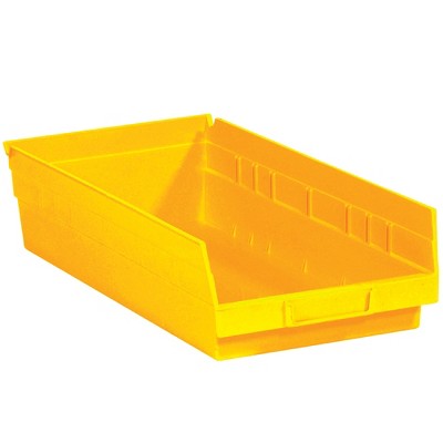 Box Partners Plastic Shelf Bin Boxes 17 7/8" x 8 3/8" x 4" Yellow 10/Case BINPS113Y