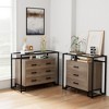 6 Drawer Chest, Wood Drawer Dresser with Steel Frame & Tempered Glass Top, Storage Tower Clothes Organizer - 3 of 4