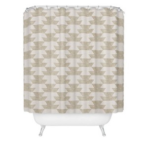 Little Arrow Design Co Boho Geometric Shower Curtain Beige - Deny Designs: 74" Length, Microfiber, Machine Washable - 1 of 3