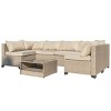 TIRAMISUBEST 7-Piece Patio Furniture Set,Outdoor Wicker Conversation Set Sectional Sofa with Waterproof Cushions & Coffee Table - 4 of 4