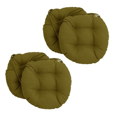 Blazing Needles, 16-inch Spun Polyester Solid Outdoor Round Tufted Chair Cushions (Set of 4)