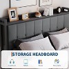 GAOMON Bed Frame with Lift Up Storage, Upholstered Velvet Bed with Storage Headboard, Metal Platform Bed - 4 of 4