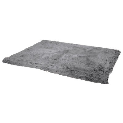 Large Gray Faux Fur and Velvet Waterproof Pet Blanket