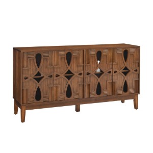 Lirago Mid Century Modern Sideboard Buffet Cabinet with Storage TV Media Console Table  4 Doors Adjustable Shelves Walnut Brown 32"H x 15.8"D x 60.5"W - 1 of 4