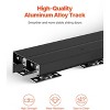 VEVOR Bypass Door Hardware,8ft Heavy Duty Bypass Sliding Door Hardware Kit,with Finger Pulls,for 2Door,Fit Door Thickness 1 3/8"-1 3/4",Black&Silver - 4 of 4