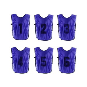 Unique Bargains Team Sports Reversible Numbered Soccer Training Vest 6 Pcs - 1 of 4