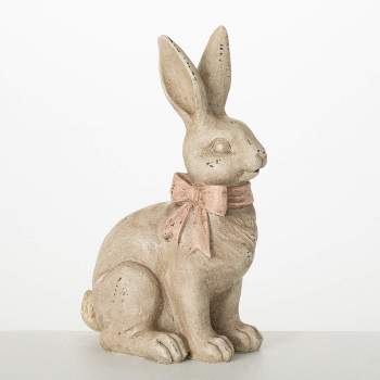 Sullivans 12" Vintage White Bunny Figurine, Resin