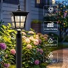 Cedar Hill 18 in. Black Outdoor Frozen Ice Glass Solar Post Light with Pier Mount Base - 4 of 4