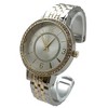 Olivia Pratt Round Face Rhinestone Bezel Textured Bangle Women Watch - 3 of 3