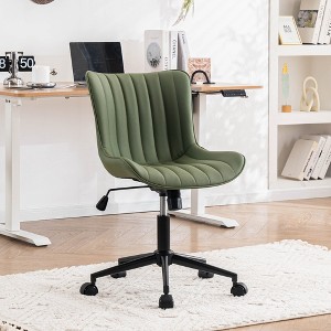 YOUNIKE Modern Home Office Chair Adjustable Swivel Desk Chair Leather Rolling Task Vanity Chair Seat Size 19.49"Wx16.93"Dx(17.91-22.64)"H - 1 of 4