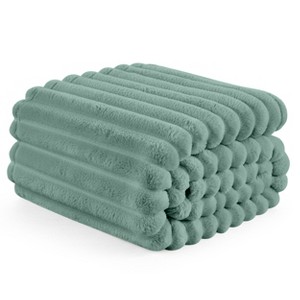 Cozy Soft Striped Fleece Blankets Decorative Plush Luxury Ribbed Warm Blanket for Couch, Sofa, Chair & Bed  - Lux Decor Collection - 1 of 4