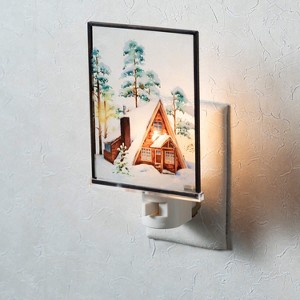 Sullivans Cabin Scene Glass Nightlight  Multicolor 6.25"H - 1 of 3