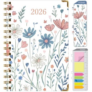 HARDCOVER 2026 Planner, 5.5"x8": 14 Months (Nov 2025-Dec 2026), Daily/Weekly/Monthly,  Bookmark, Pocket Folder w Sticky Notes (Colorful Botanicals) - 1 of 4