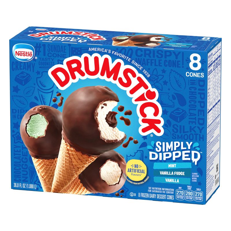 Nestle Simply Dipped Drumstick Frozen Dessert Cones- 8ct, 6 of 13