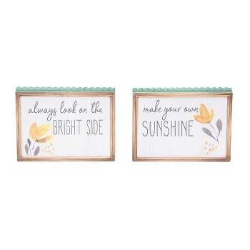 Gallerie II 7" x 5.43" Sunshine Bright Side Wall Plaque Set of 2