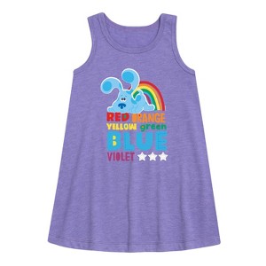 Girls' - Blue's Clues & You! - Colors Of The Rainbow Graphic Sleeveless Aline Dress - 1 of 3