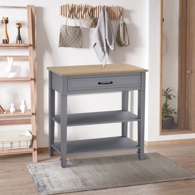 NicBex Console Table with 4 Drawers,Stylish Minimalist Entryway Table with Metal Handle Design,Modern Couch Table for Living Room,Gray