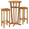 vidaXL 3 Piece Patio Bar Set Solid Wood Acacia - 3 of 4