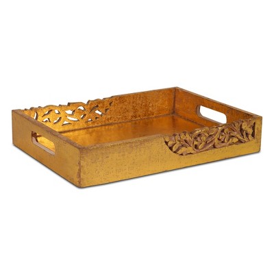 Flourish Medium Rustic Gold Tray