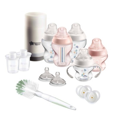 Tommee Tippee Closer to Nature Baby Bottle Newborn Feeding Gift Set - Pink - 14ct
