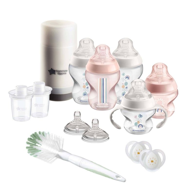 Tommee Tippee Closer to Nature Baby Bottle Newborn Feeding Gift Set - Pink - 14ct, 1 of 9