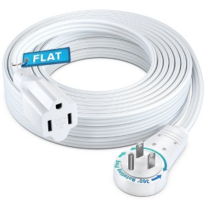 Maximm 360° Rotating Flat Plug Extension Cord Flat Cord with Slim Space-Saving Plug Design, 16 AWG - 1 of 4