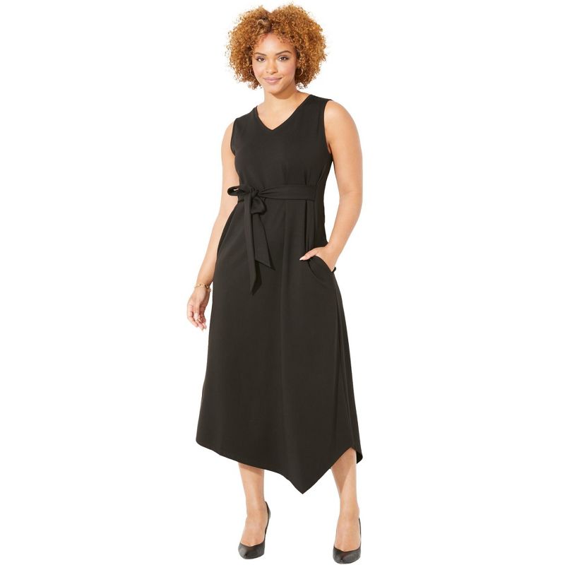 Catherines Women's Plus Size Liz&Me® Sleeveless Ponte Knit Dress, 1 of 2