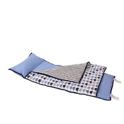 Bacati - Elephants Blue Gray Navy Toddler Nap Mat