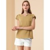 INSPIRE CHIC Women's Work Business Casual Plain Cap Sleeve Blouse - 3 of 4