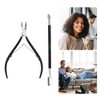 Unique Bargains 1 Set Stainless Steel Easy Grip Toe Nail Clippers for Thick Nail Nipper Pedicure Tool Nail Art Clipper Feet Care Tool Black - 2 of 4