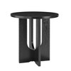 Round Coffee Table End Table Sofa Table Side Table Center Table, Black/Natural Walnut-ModernLuxe - 4 of 4