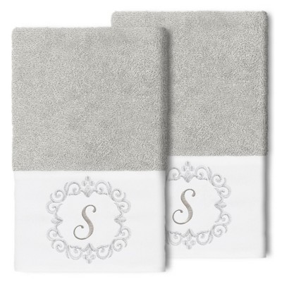 Linum Home Textiles 100% Turkish Cotton MONICA 2PC Embellished Hand Towel Set
