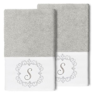 Linum Home Textiles 100% Turkish Cotton MONICA 2PC Embellished Hand Towel Set - 1 of 1