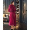 ADR Women's Robe, Plush Fleece Women's Bathrobe with Hood, Long Fluffy Fuzzy Bath Robe Pink Purple Plus Size - 3 of 4