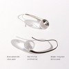 Anna-Kaci Women's Minimalist Silver - Plated Brass Drop Earrings with Glass Bead Accent - 4 of 4